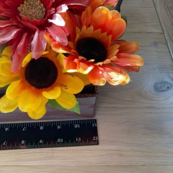 Table Centerpiece Fall Harvest Floral Box Thanksgiving Fall Leaves and Pumpkins - Picture 11 of 14
